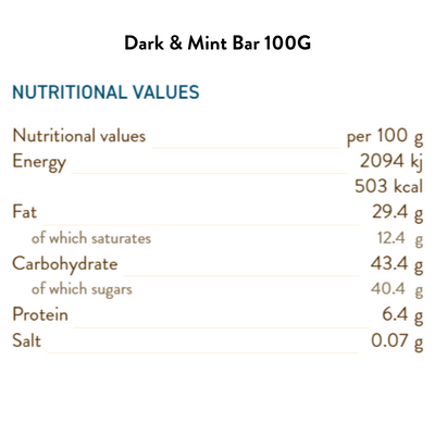 Dark & Mint Bar 100G