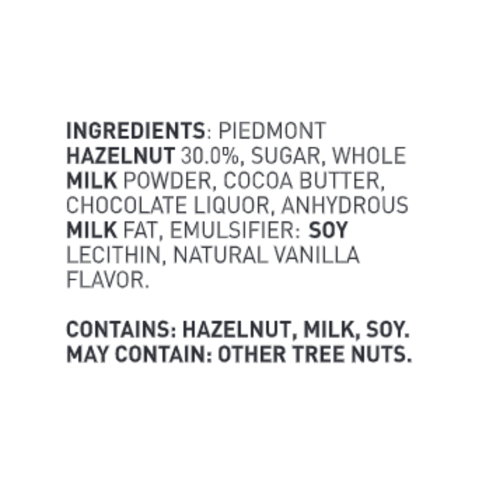 Milk Chocolate with Hazelnuts Bulk 100g