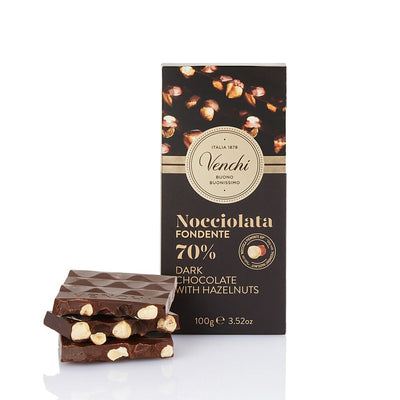 70% Dark Chocolate Bar with Hazelnuts 100G
